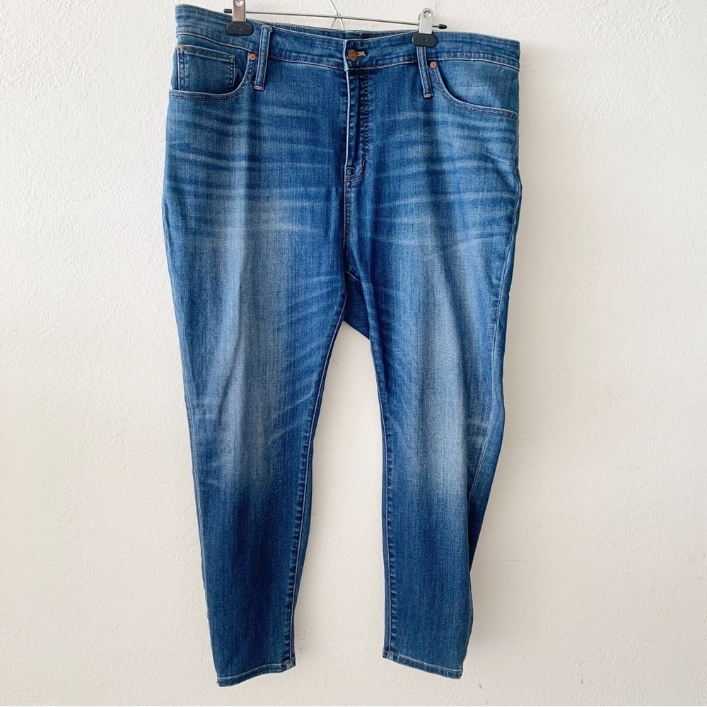 Madewell Curvy High Rise Skinny Medium Wash Distressed Women's Denim Jeans 35P
